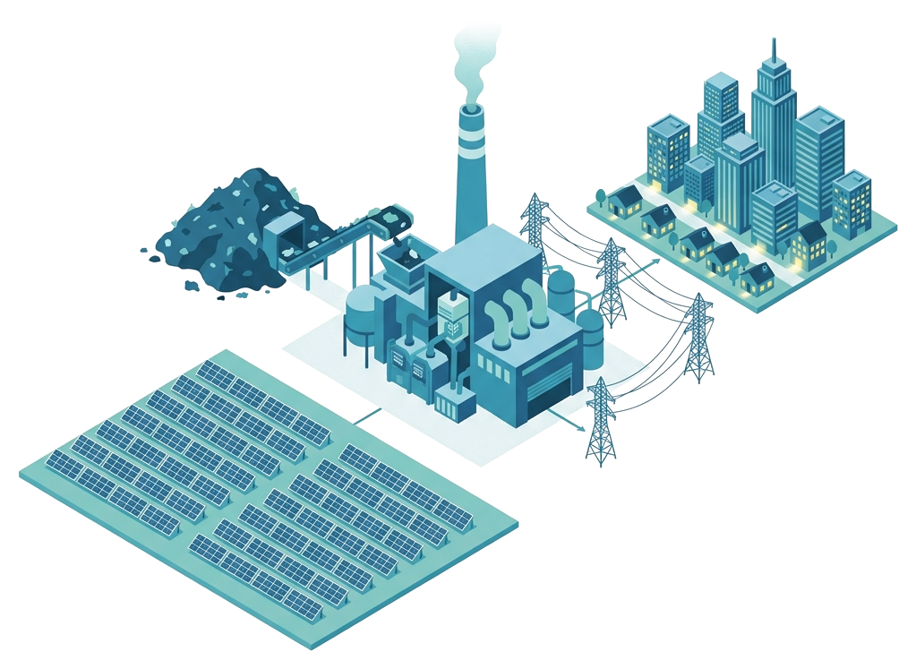 3D Eco-Transformation Plant Illustration